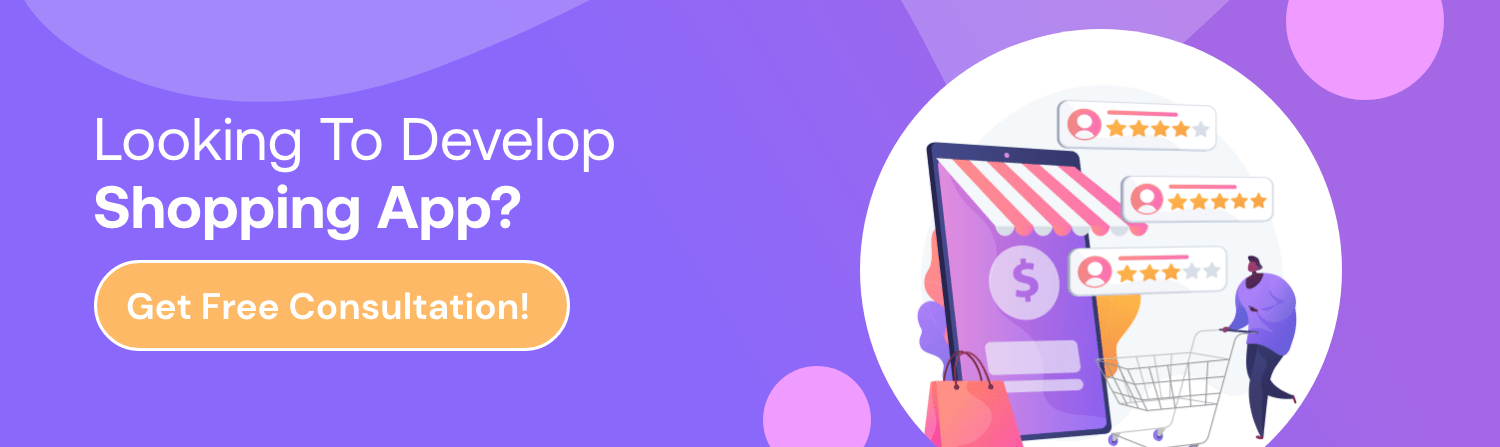 Online shopping app development cta